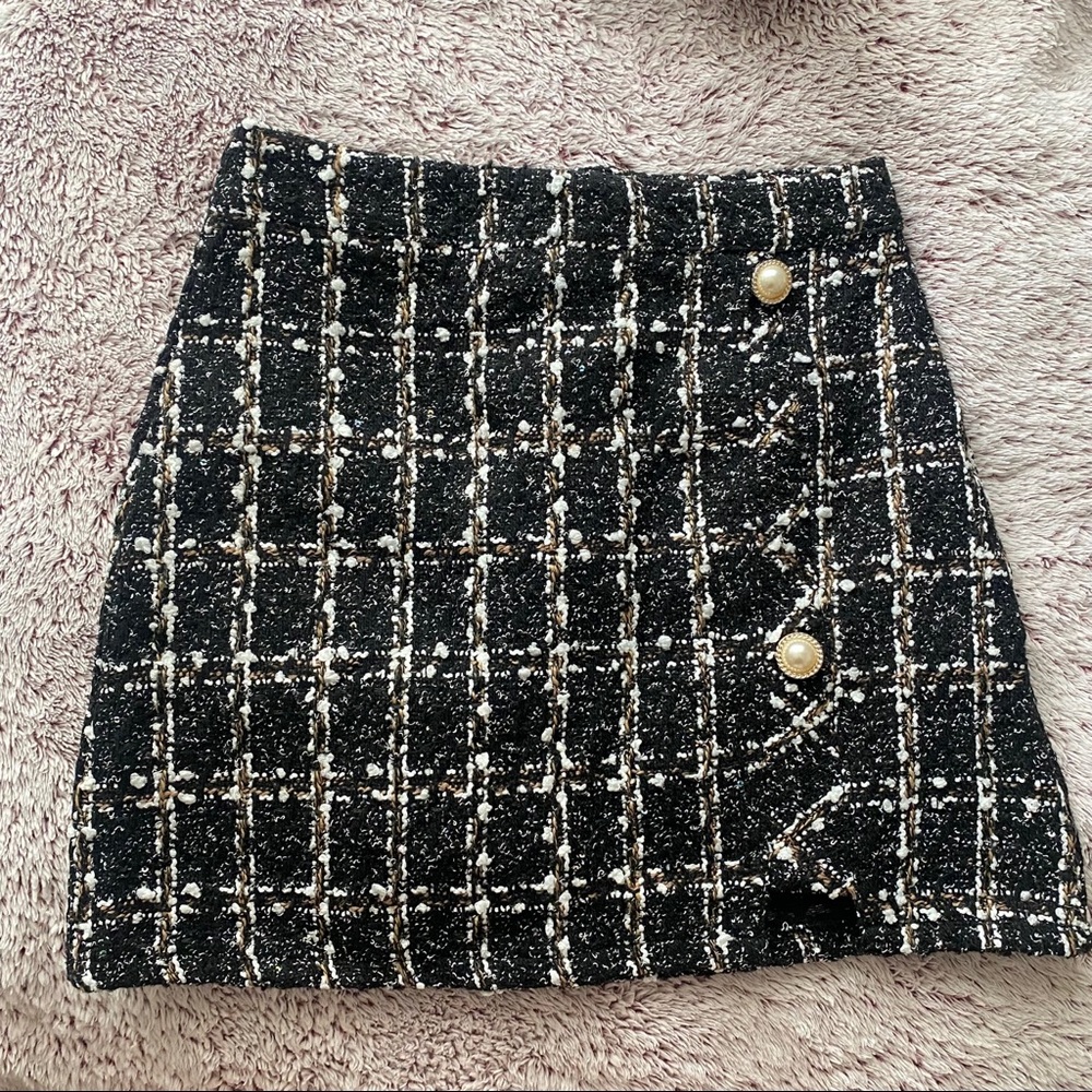 J.ING tweed skirt skort with shorts black